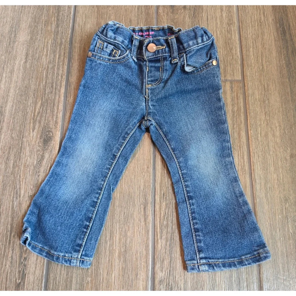 The Childrens Place Toddler Girls Bootcut Jeans Medium Wash Blue 12-18 Months